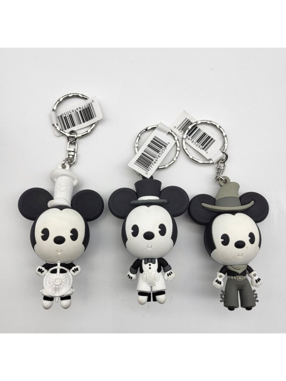 Disney 3D Keychain Lot Mickey Mouse Black & White collection